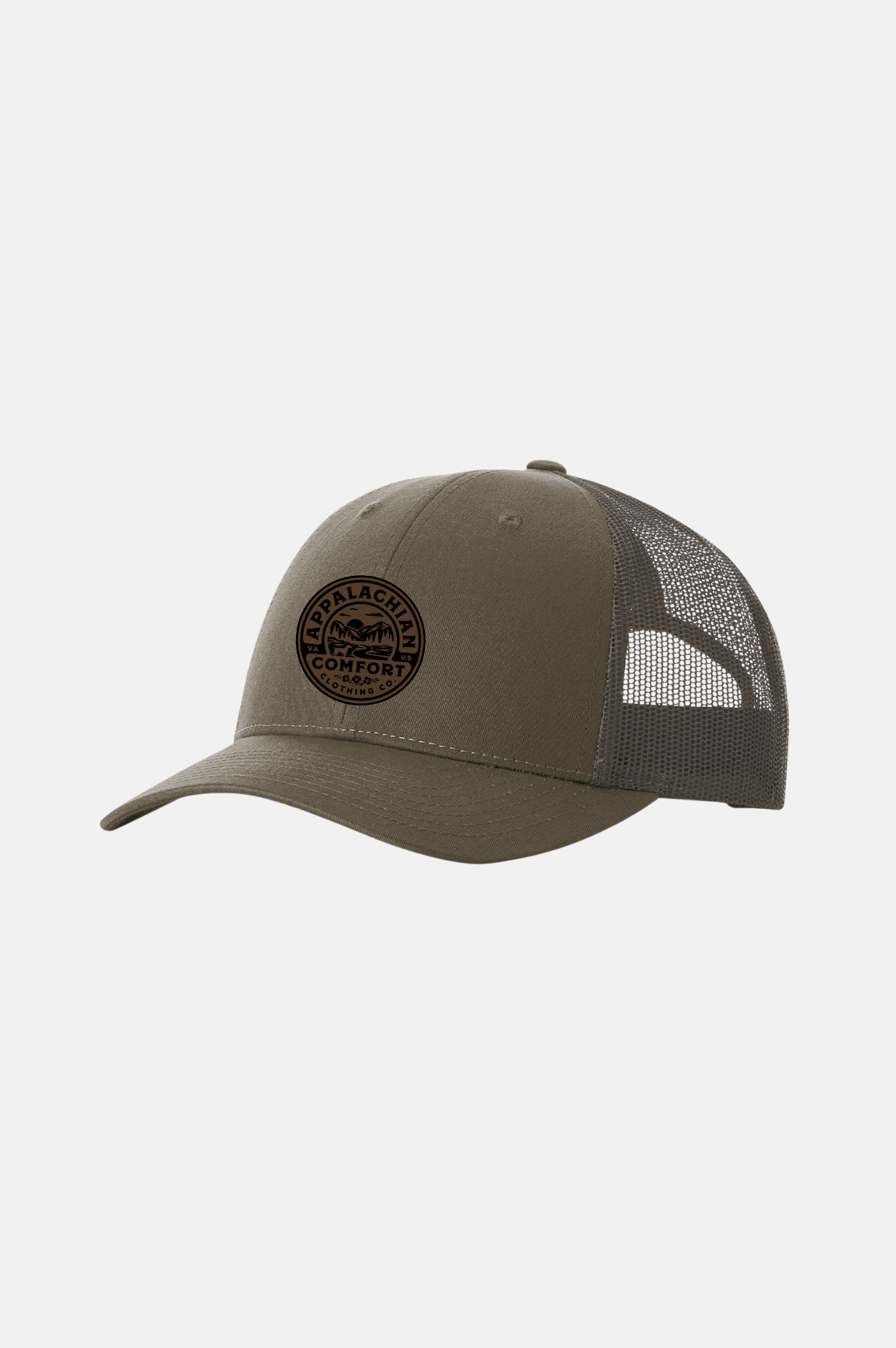Blue Ridge Leather Patch Trucker - Olive Moss